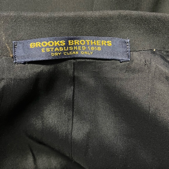 BROOKS BROTHERS SIZE 39 Reg BLACK 1 BUTTON WOOL TUXEDO JACKET - Picture 3 of 4